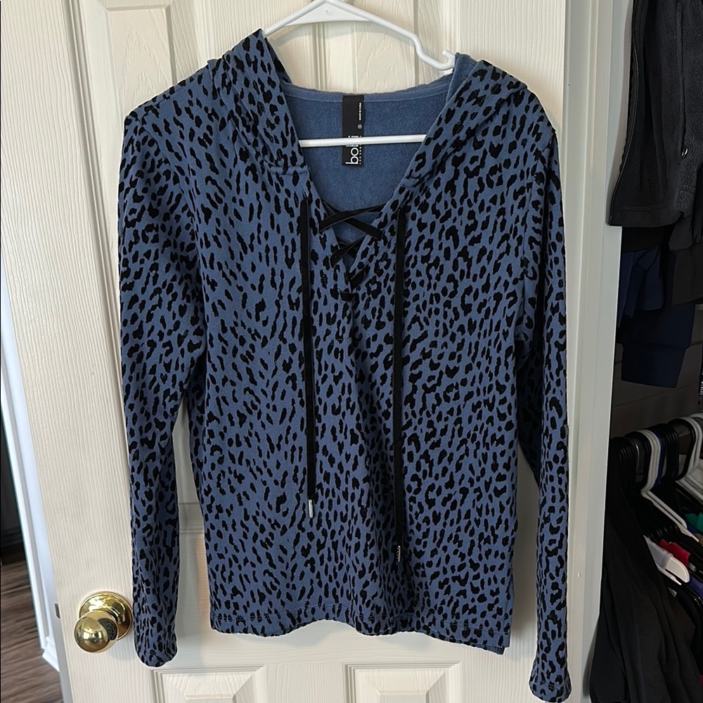 Blue Leopard Print Women's Top